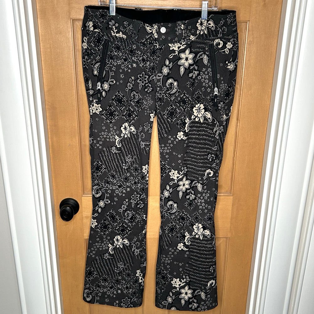 Bogner Fire + Ice‎ Floral Snow Pants Size 42 12 Black Ski Snowboard Outerwear
